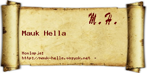 Mauk Hella névjegykártya